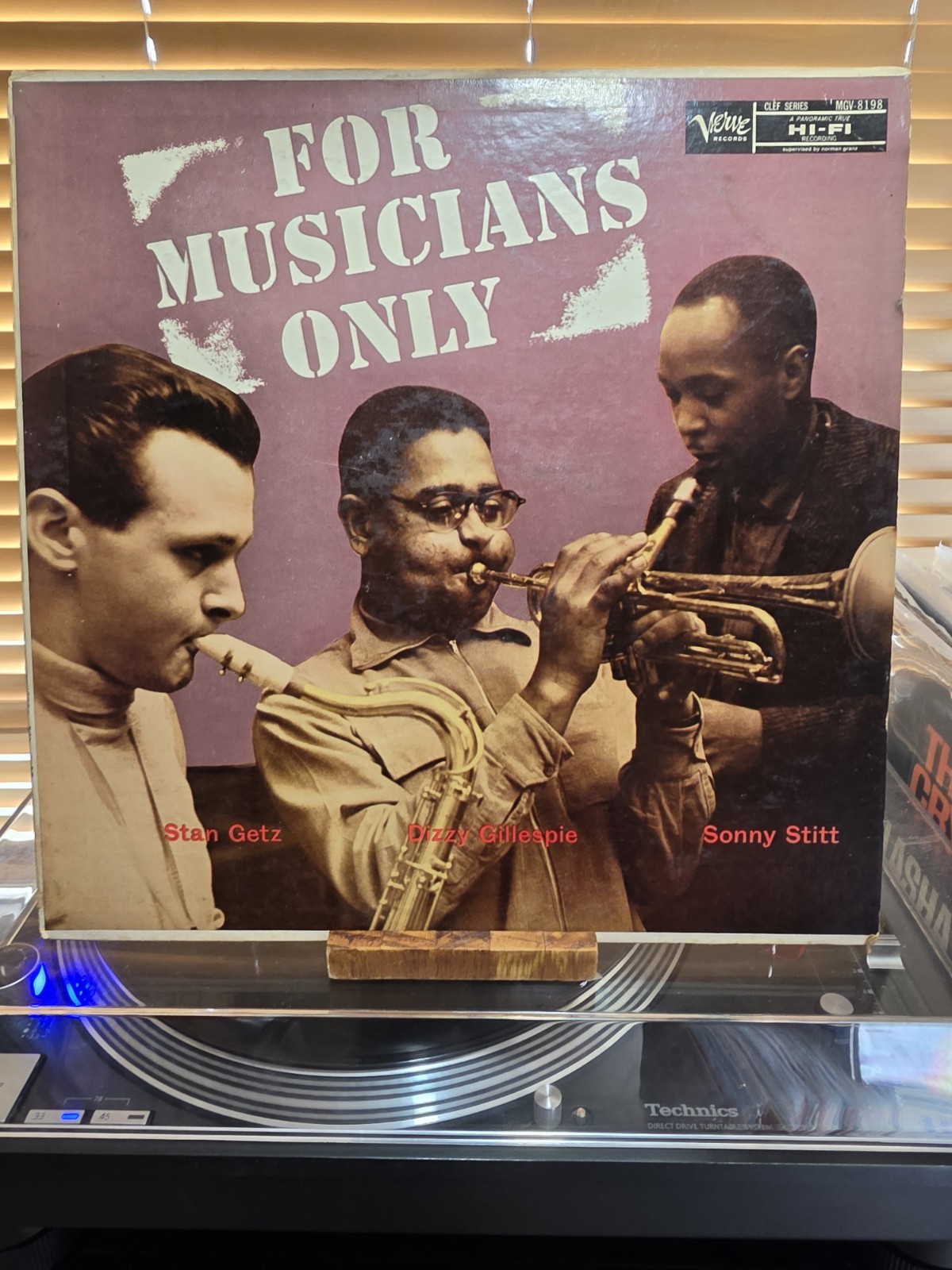 Stan Getz, D.Gillespie, S. Stitt, For Muscians Only, 1957 1st Verve, VG+/ VG-VG+