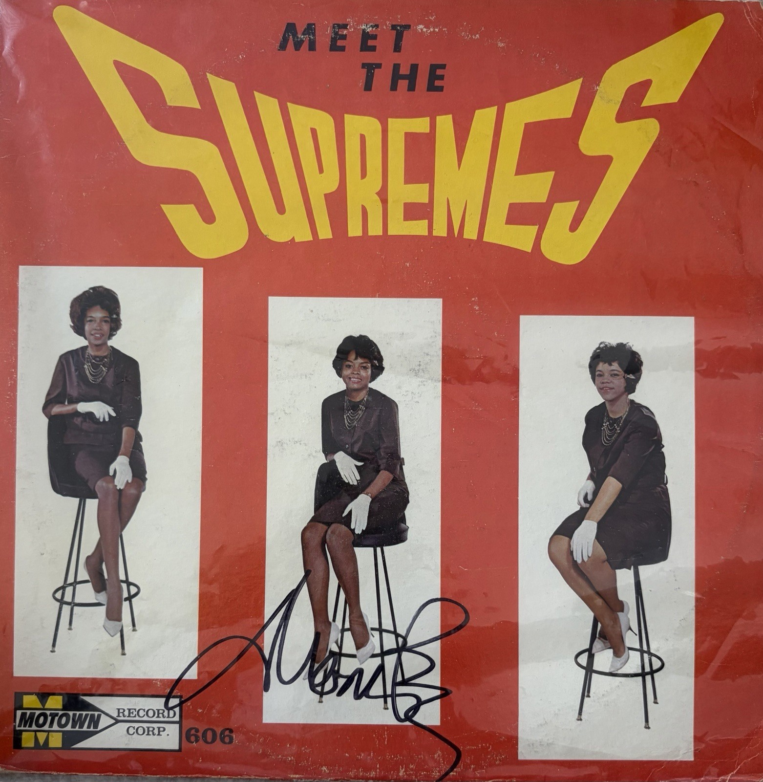 Meet The Supremes 1st Pressing 1962 Album Autographed By Diana Ross In Person.