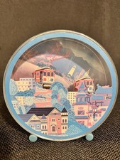 Vintage San Francisco Wind Up 1950’s Music Box Moving Trolley Cars Japan AS IS picture