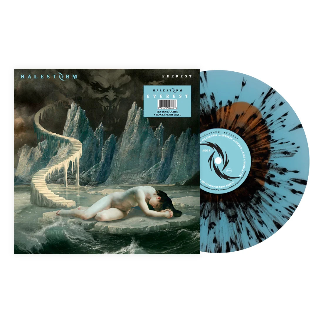 HALESTORM Everest NEW BLUE/OCHRE BLACK SPLASH VINYL W/HYPE STICKER  SOLD OUT