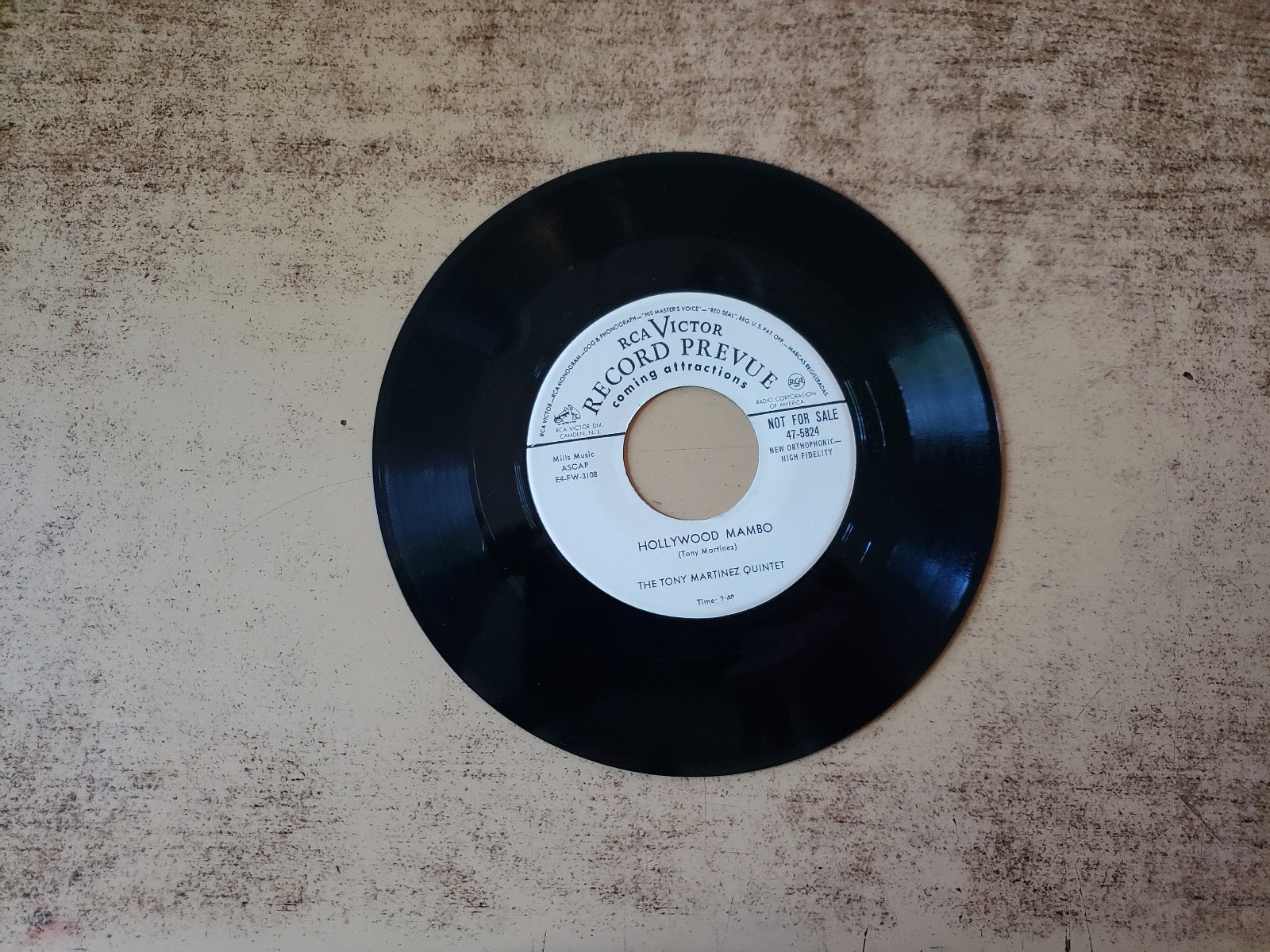 MEGARARE PROMO 1950s MINT-EXC Tony Martinez Quintet Ican/Hollywood Mambo 5824 45