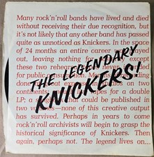 The Knickers 45rpm Denunciations / Drums (1978) Reckless WREK 200 Played Once picture