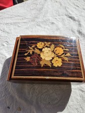 Vintage Reuge Music Box Floral Inlay Italy We've Only Just Begun picture