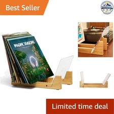 Vinyl Record Storage Holder Solid Wood Acrylic for 12