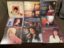 Lot Of 9 Vintage Female Country Vinyl LPs Dolly Parton Loretta Lynn Patsy Cline picture