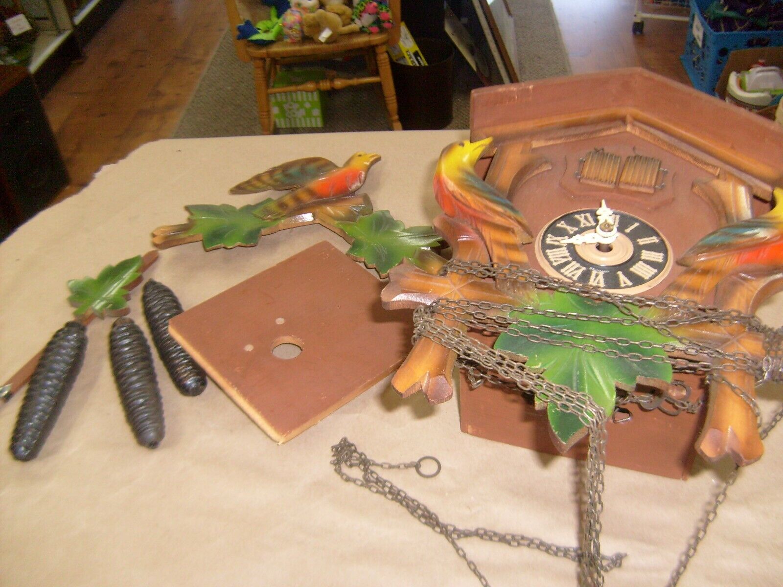 Vtg Cuckoo Clock Made In Germany - Wanderer -  #1006  NOT Tested - vintage 