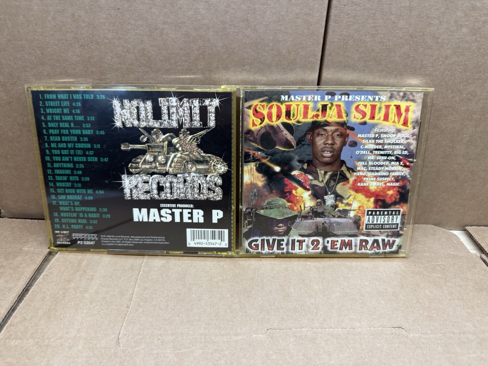 Soulja Slim Give It 2 \'Em Raw (1998) CD No Limit Rap & Hip-Hop Explicit P2 53547