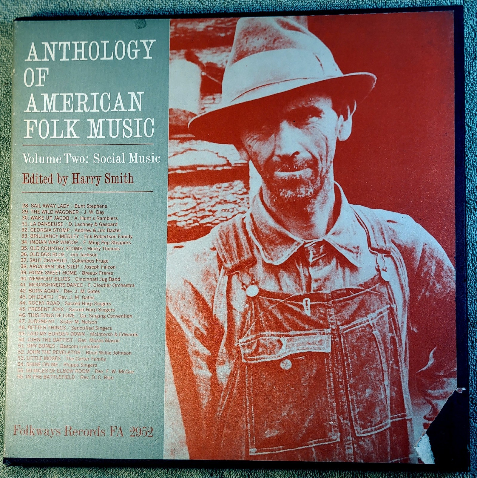ANTHOLOGY OF AMERICAN FOLK MUSIC Vol. 2 Social Music 1967 Issue 2 LP Box VG VG+