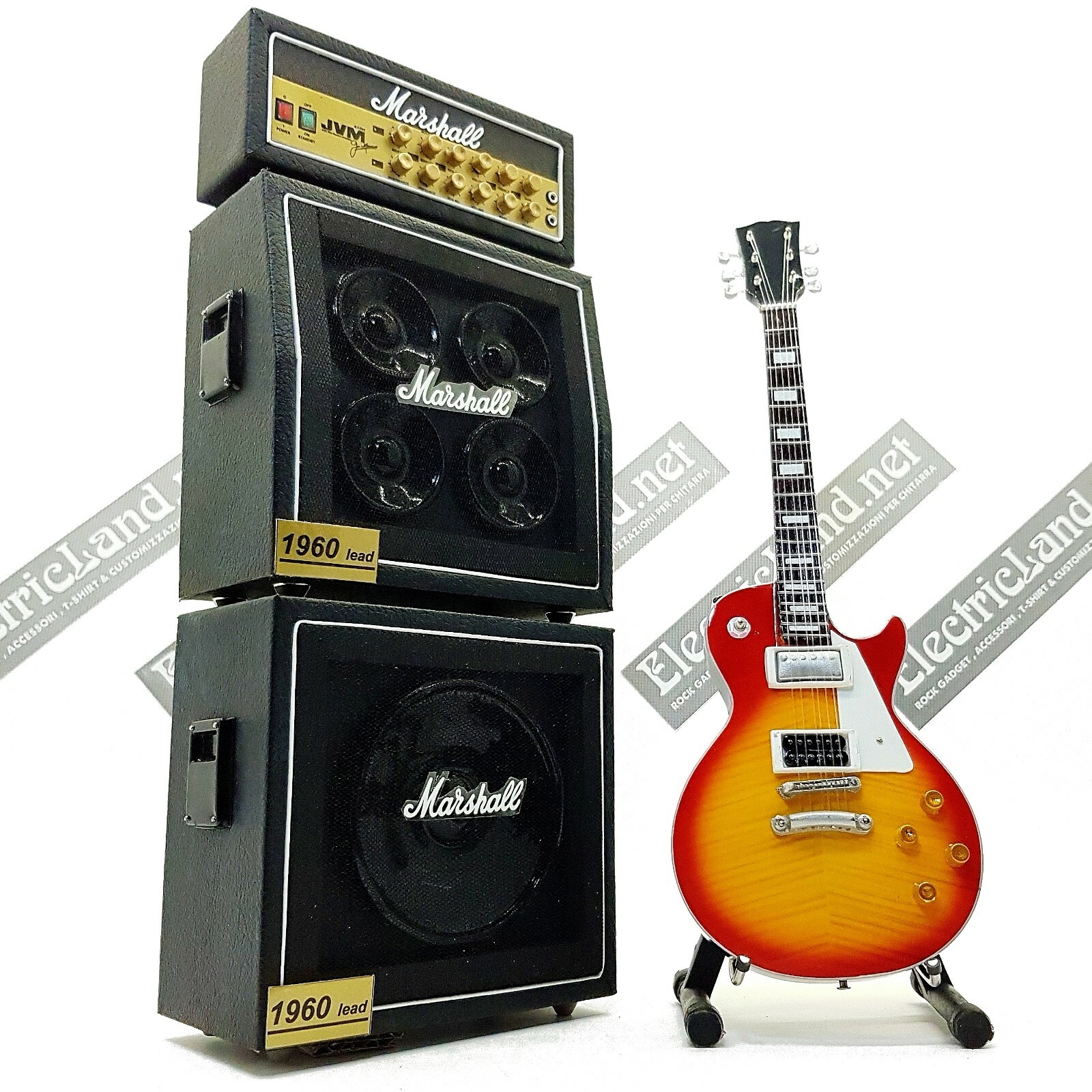 Mini Guitar Led Zeppelin Page lp + Amplifier Amp scale 1:4 miniature collectible