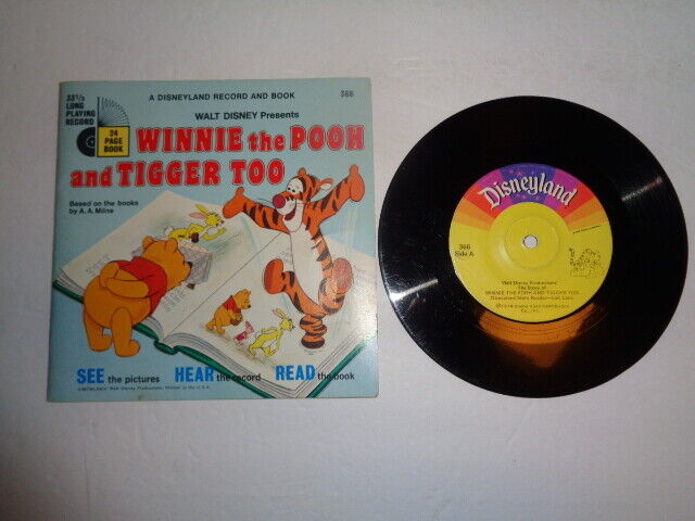 Vintage Winnie The Pooh And Tigger Too, Record And Kids Book Set 1994 VG/VG+