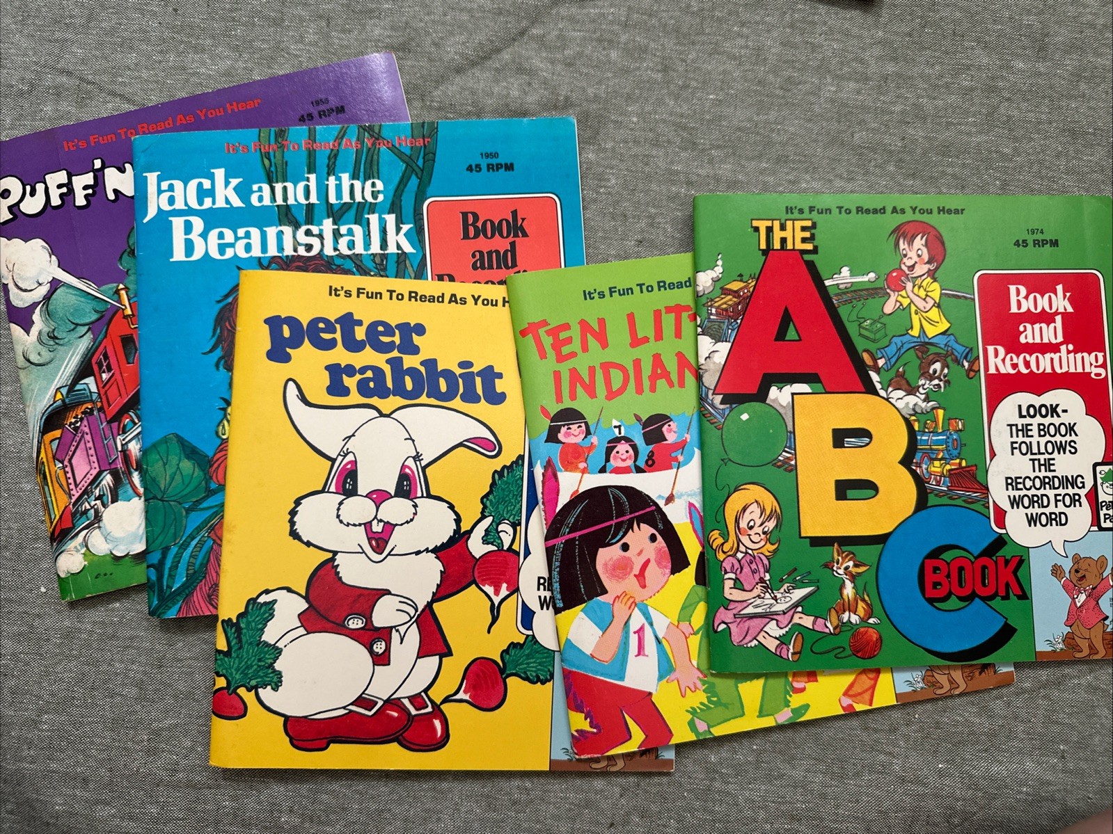 5 lot Peter Pan Books & Records lot 45 RPM complete with full book and album