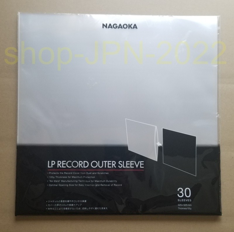 NAGAOKA JC30LP Record Jacket Protective Cover 30 pieces Thickness 100 microns