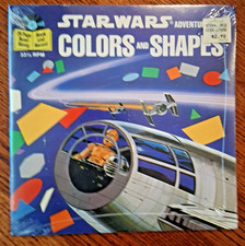 STAR WARS vinyl record book read along Colors and Shapes SEALED C3PO R2-D2 DROID picture