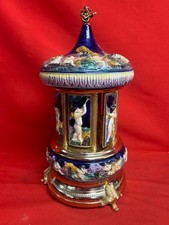 Vintage Reuge Italy Navy Blue Cherub Music Carousel Cigarette/Lipsti (CP1116916) picture