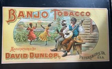 Original Litho Banjo Tobacco Manufactured by David Dunlop in Very Good condition picture