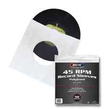 Pack of 50 BCW Polylined Paper 45RPM Record Single Inner Sleeves poly lined picture