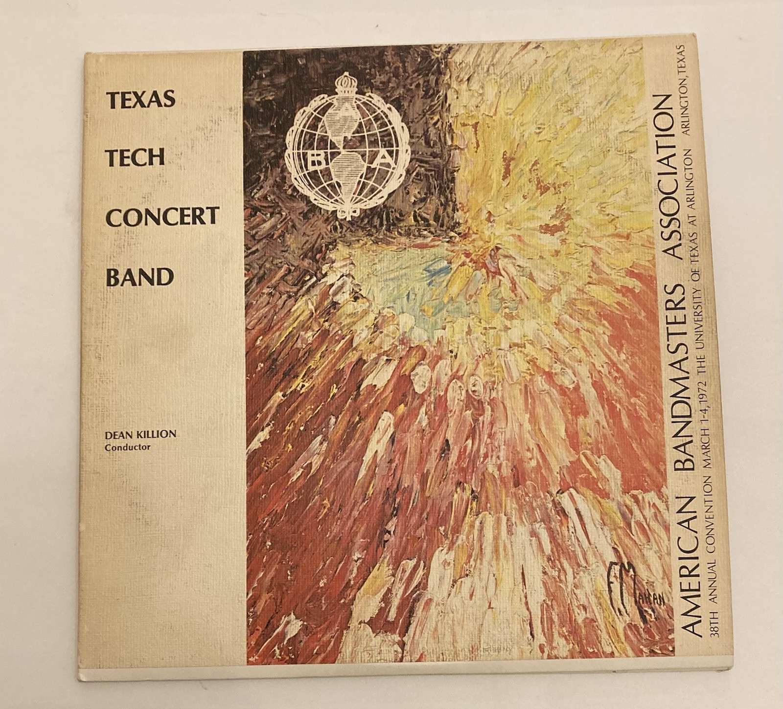 Vintage March 1972 Texas Tech Concert Band 2 Vinyl LP American Band Masters 38th