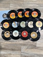 Lot Of 14 Vintage Rock & Classic Rock 45 RPM Vinyl Records VG Chicago Clapton picture
