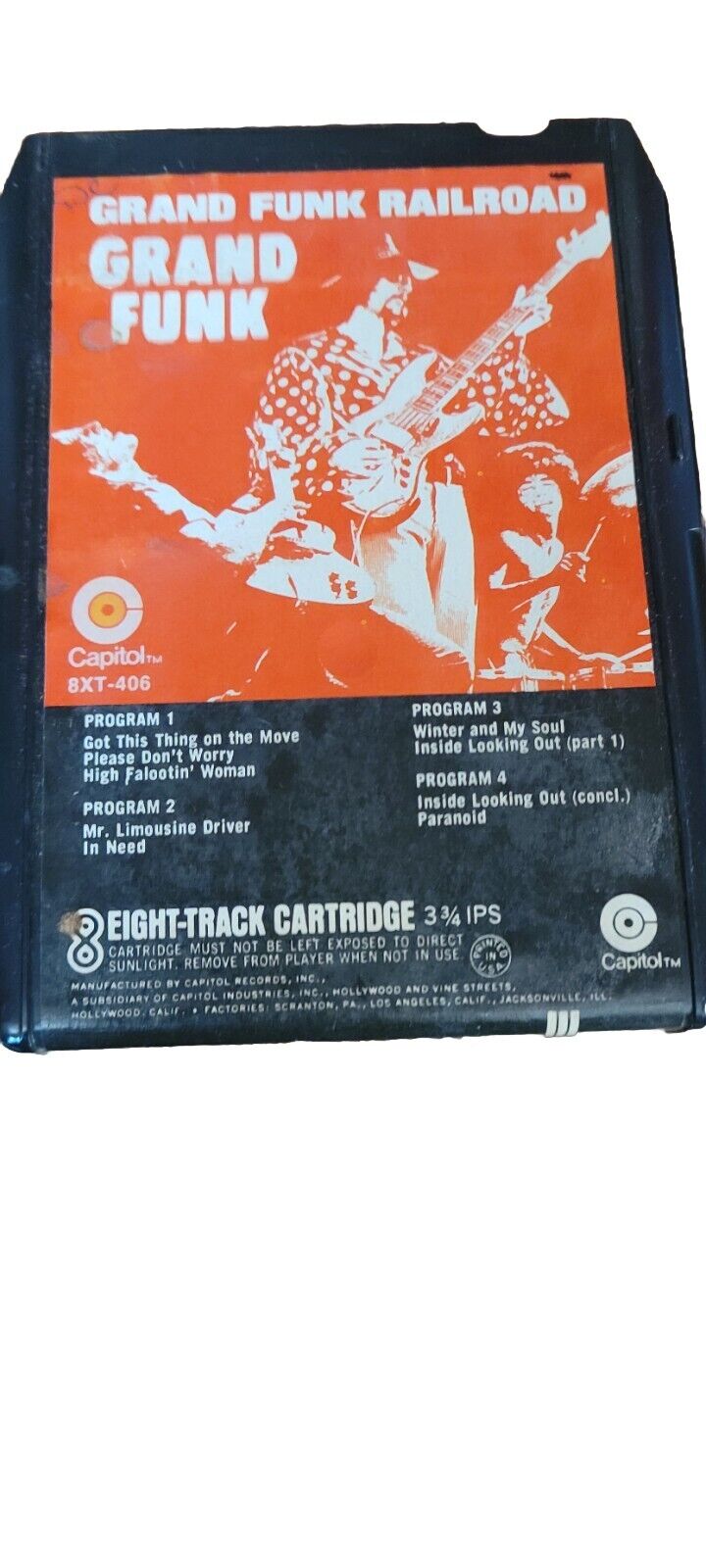 Vintage Grand Funk Railroad-Grand Funk Eight-Track Cartridge. Preowned/Untested