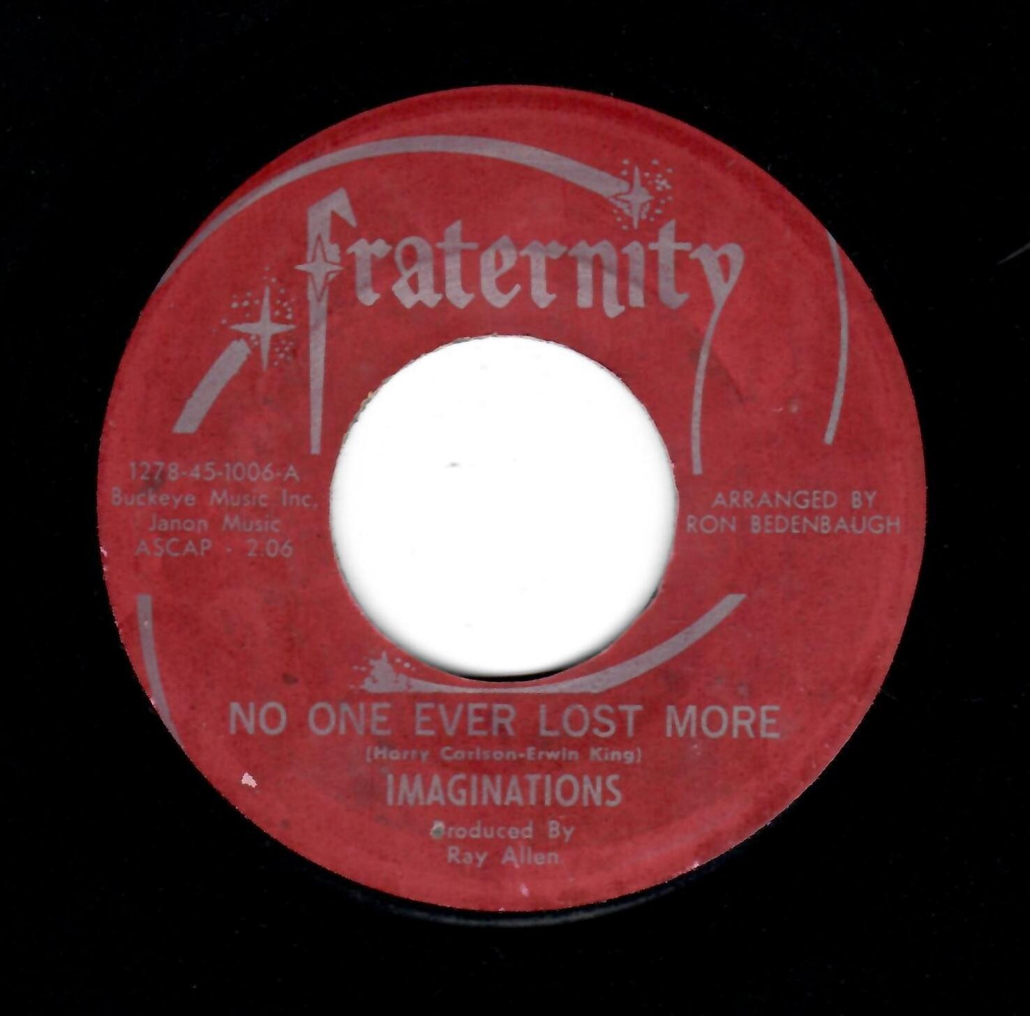 NORTHERN SOUL-IMAGINATIONS-NO ONE LOST MORE/STRANGE VOICE-FRATERNITY 1006