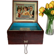 Antique Hohner's World Renowned Harmonica 3 Tier Wood Store Display Case Germany picture