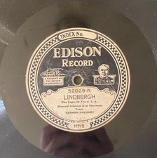Vernon Dalhart-Lindbergh/Lucky Lindy-Rare 1927 Country 78-VSVG+/HEAR-Edison picture