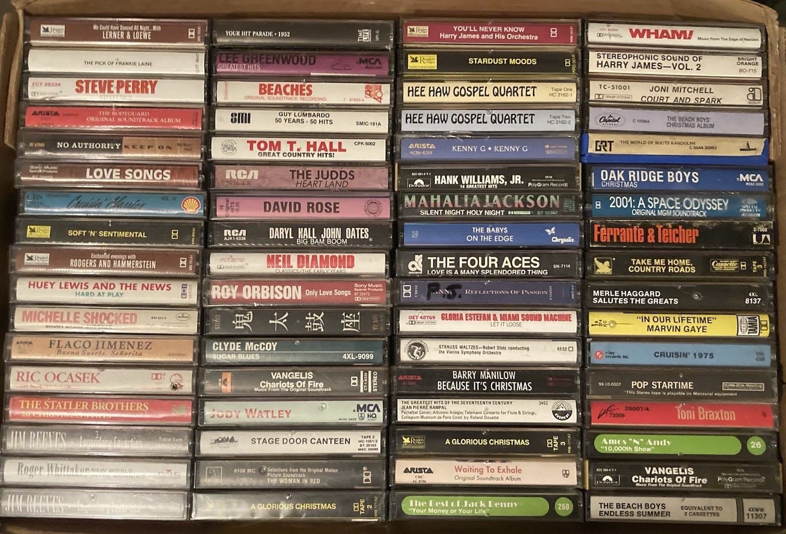 Lot of 68 Cassette Tapes 70s, 80s, 90s Various Genre