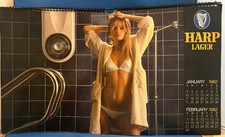 Vintage 1982 Harp Lager Beer Pinup Girl Wall Calendar RARE - Works For 2027 picture
