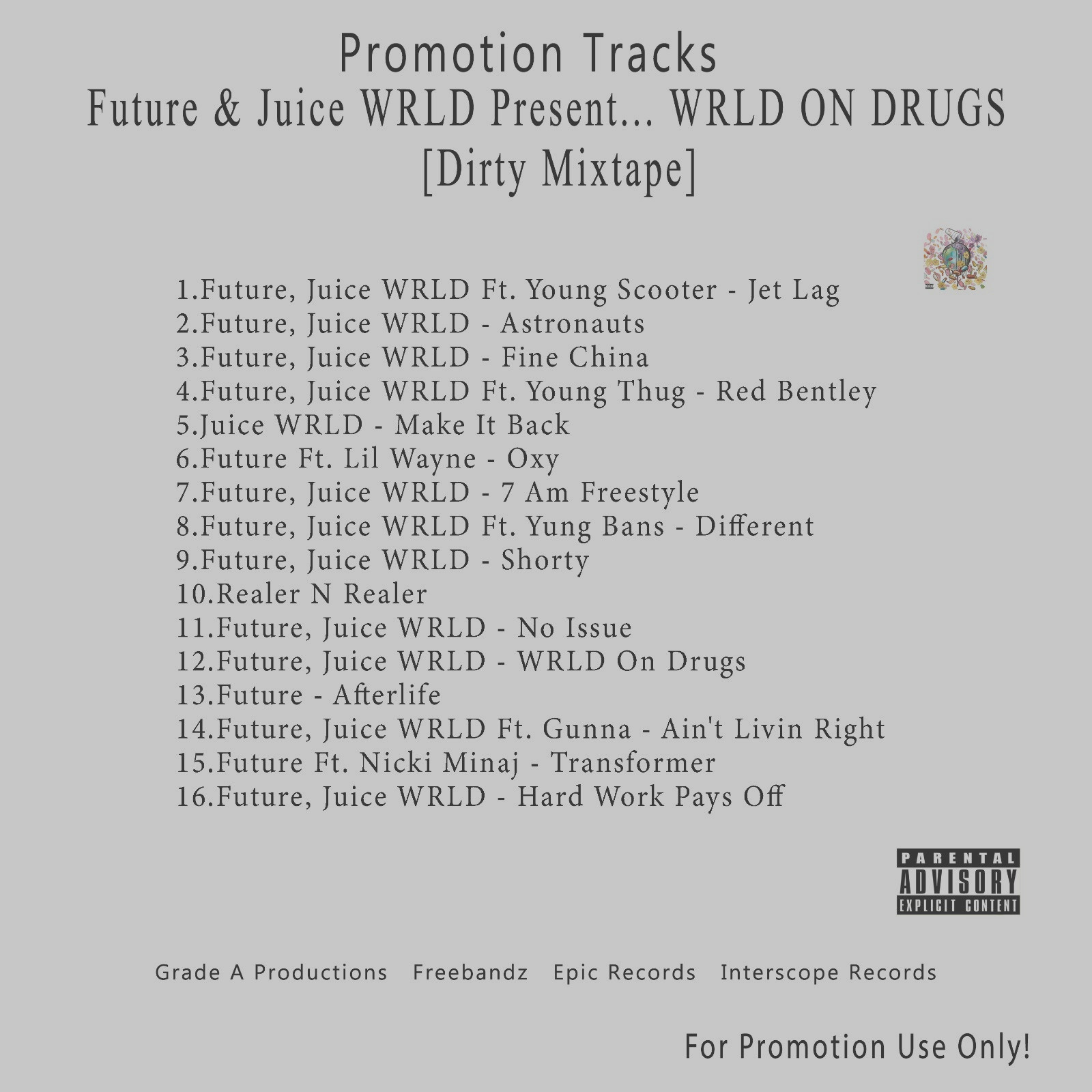 Rap/Hip-Hop. White CD. Future & Juice WRLD - WRLD ON DRUGS [Dirty Mixtape]