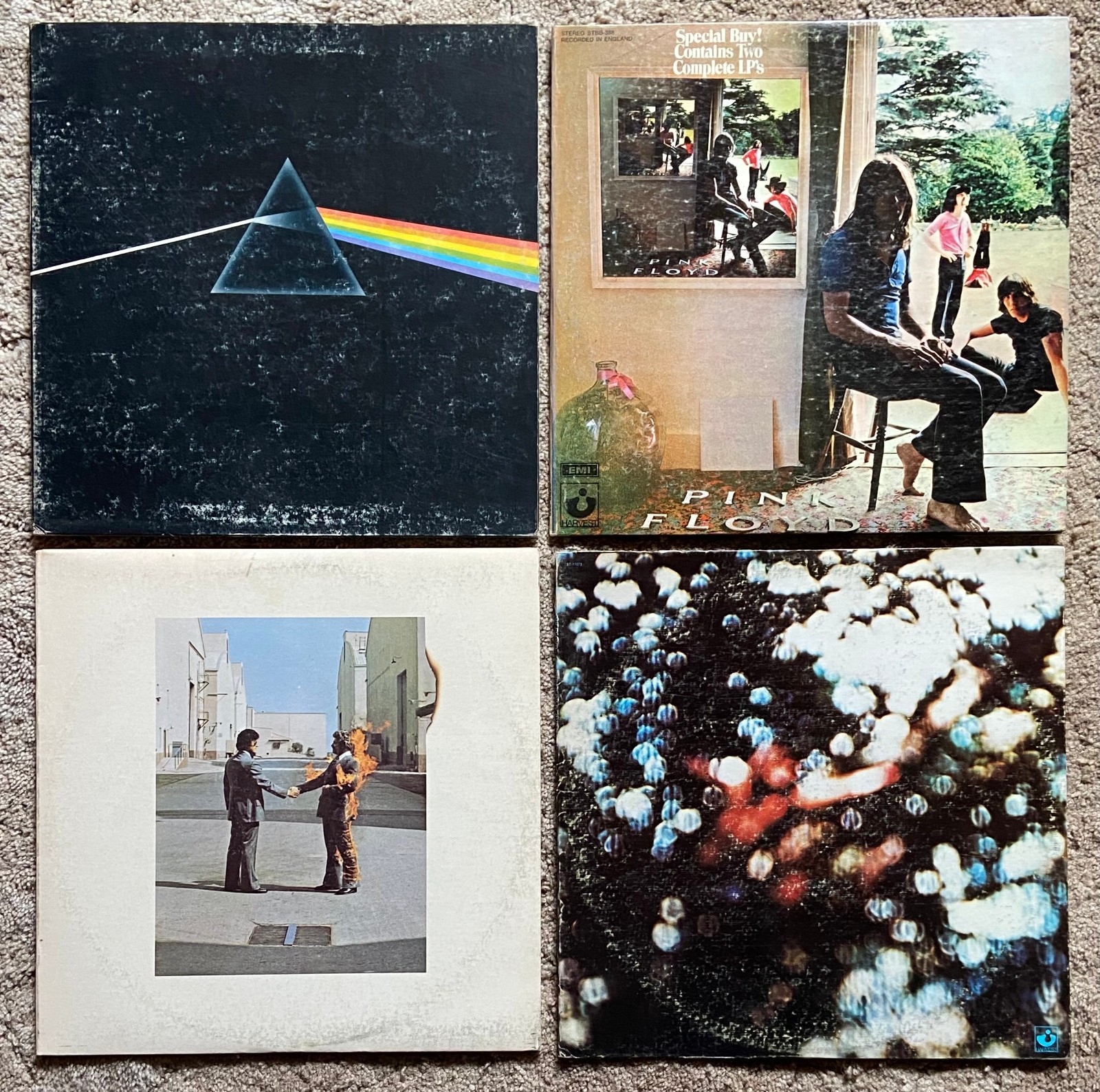 Lot of 4 PINK FLOYD Vinyl LPs: DARK SIDE MOON Ummagumma WYWH Obscured By Clouds
