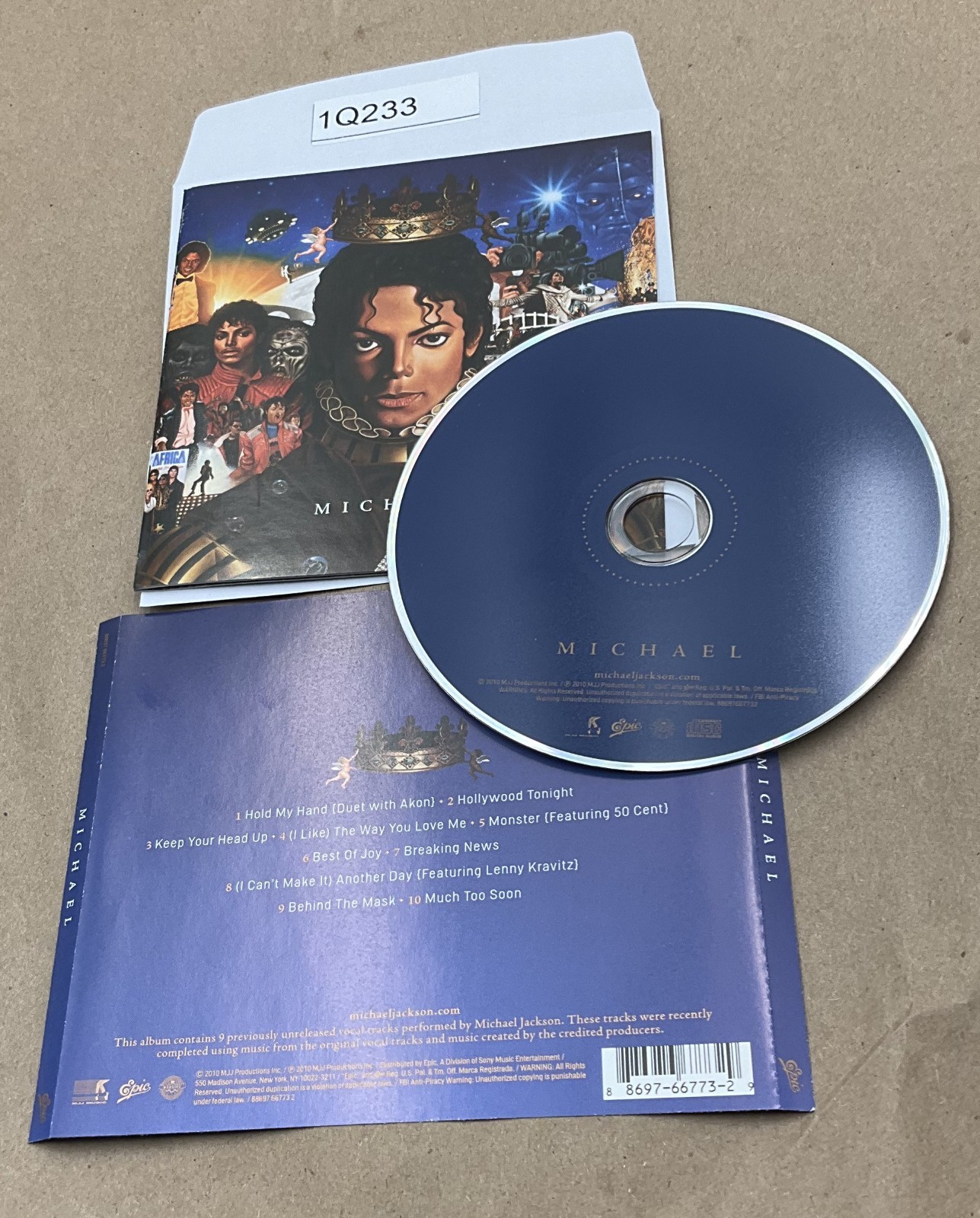 Michael by Michael Jackson (CD, 2010) No Case #1Q233