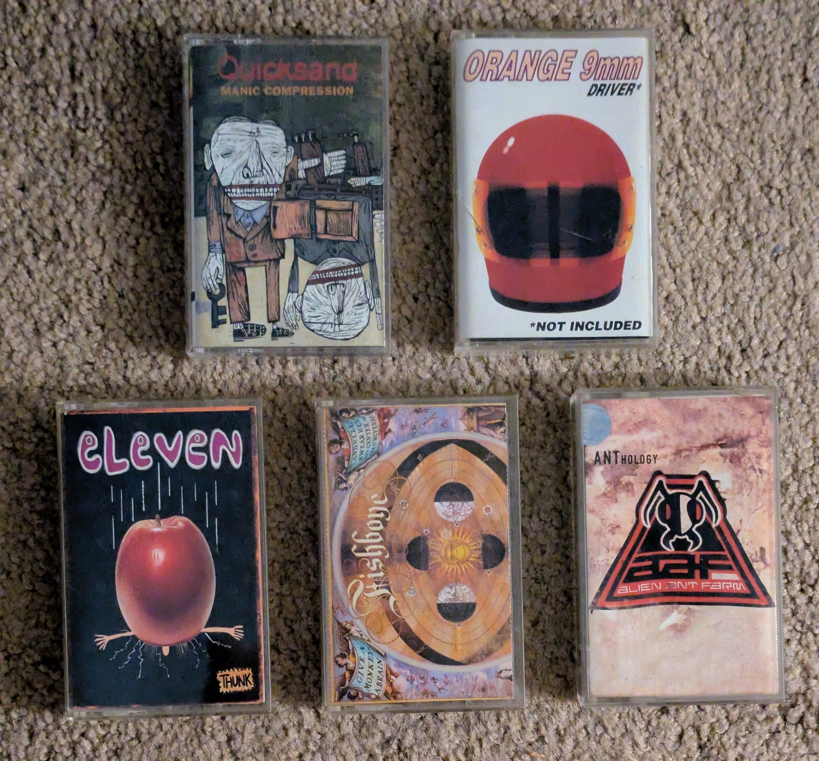 ​⚡ VINTAGE ROCK CASSETTE LOT 5x Quicksand Orange 9mm Fishbone Eleven AAF Tapes ⚡