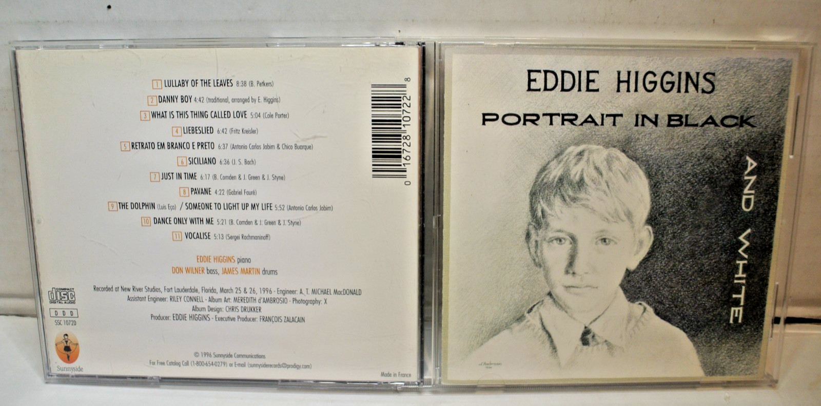 EDDIE HIGGINS PORTRAIT IN BLACK AND WHITE CD - 1996 SUNNYSIDE - WILNER & MARTIN