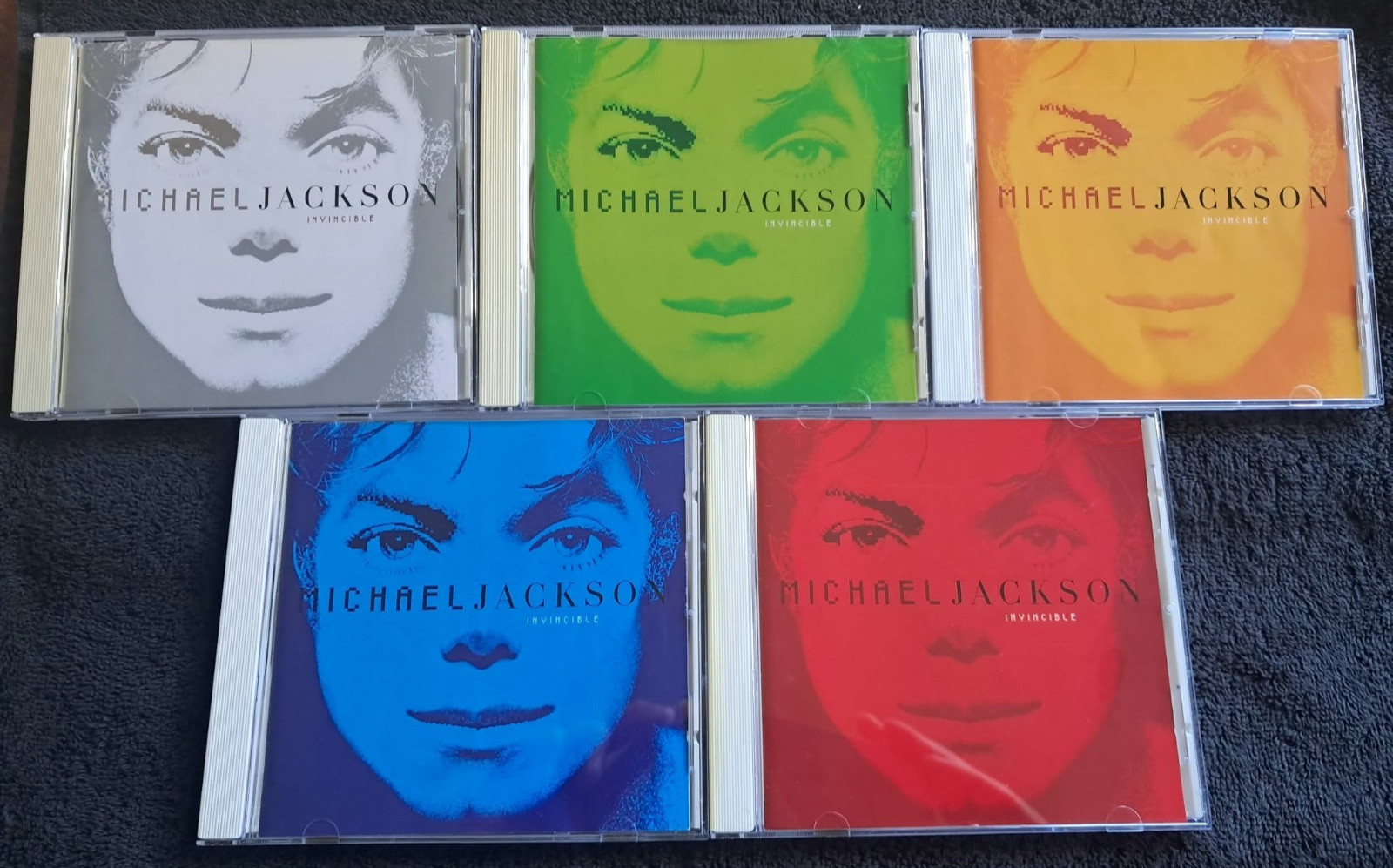 MICHAEL JACKSON Invincible 5 cd set UK all 5 colour booklets white trays