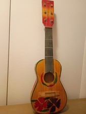 Vintage Wood Child’s Toy 6 String Guitar Mexican Folk Art picture