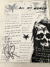 Falling In Reverse “ALL MY WOMEN” lyric sheet SIGNED by Ronnie Radke picture
