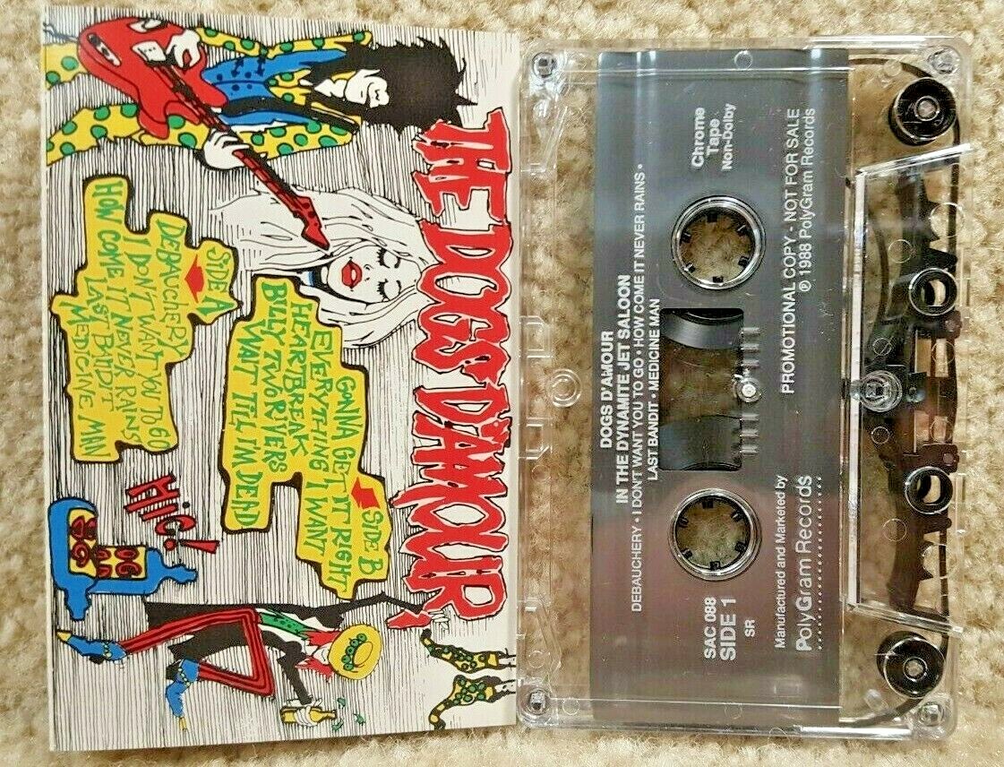 Vintage 1988 Cassette Tape Dogs D'Amour In The Dynamite Jet Saloon Promo Copy