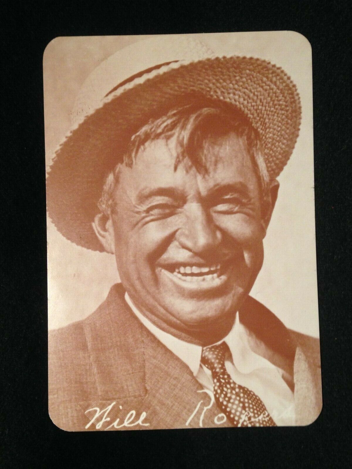 WILL ROGERS RPPC- Real Picture Post Card- Vintage HOLLYWOOD Portrait autograph