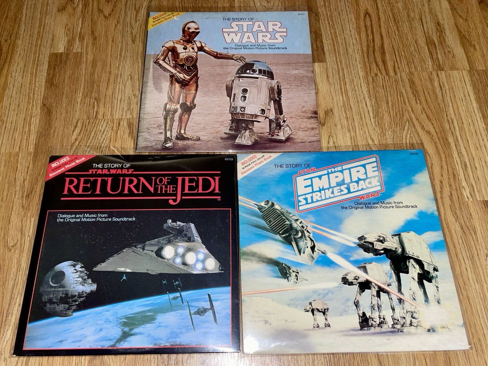 Star Wars Original Trilogy 1983 Story LPs 62101-03 w/ Books EX+ NM- Play Tested