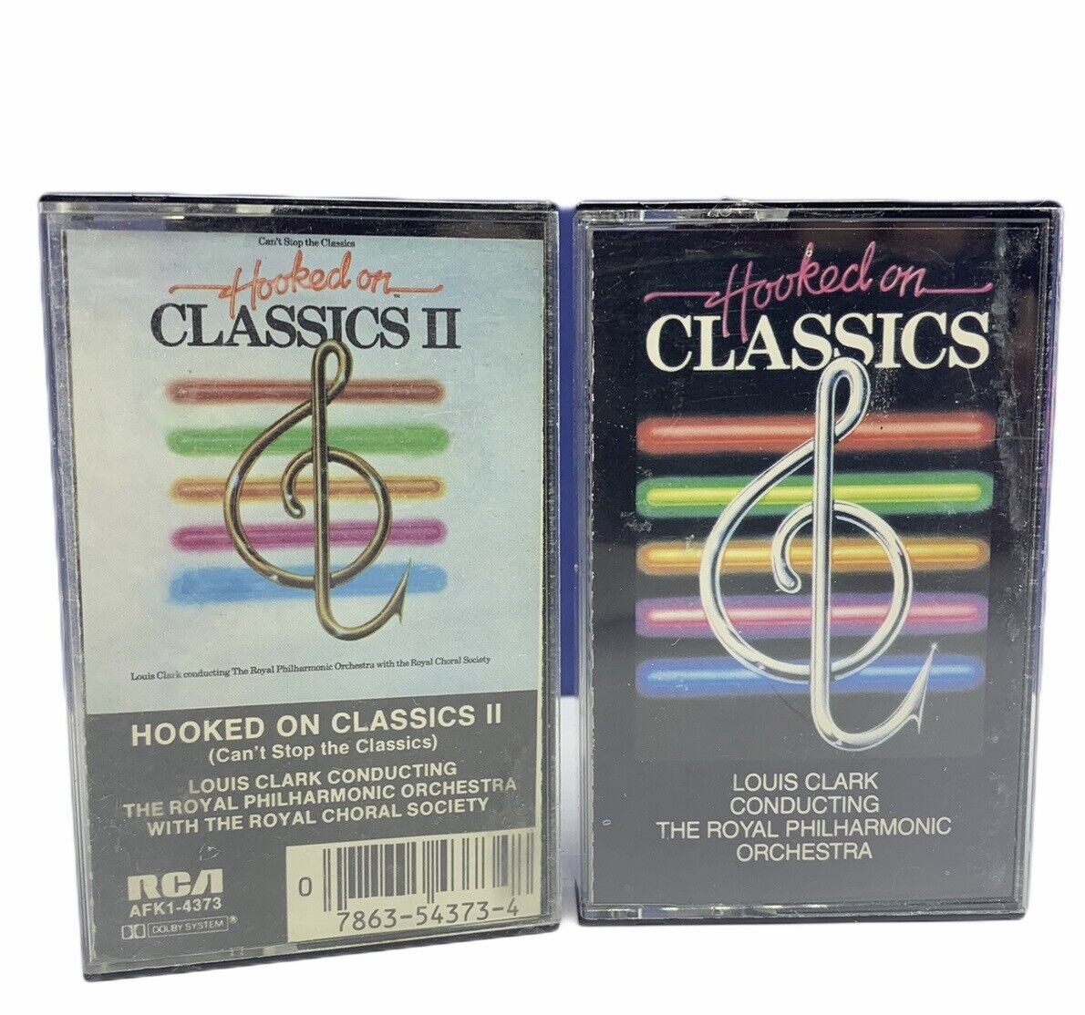 Cassette tape music song vtg mixed lot pair set hooked on classics orchestra mcm