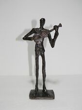 Cast Bronze Brutalist Guitar Player Sculpture Figurine Statue picture