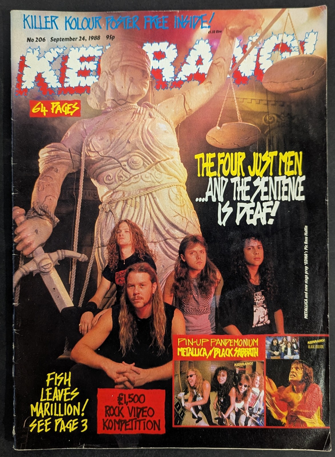 Kerrang Magazine Issue No. 206 Sep 24, 1988 - Metallica, Blue Oyster Cult