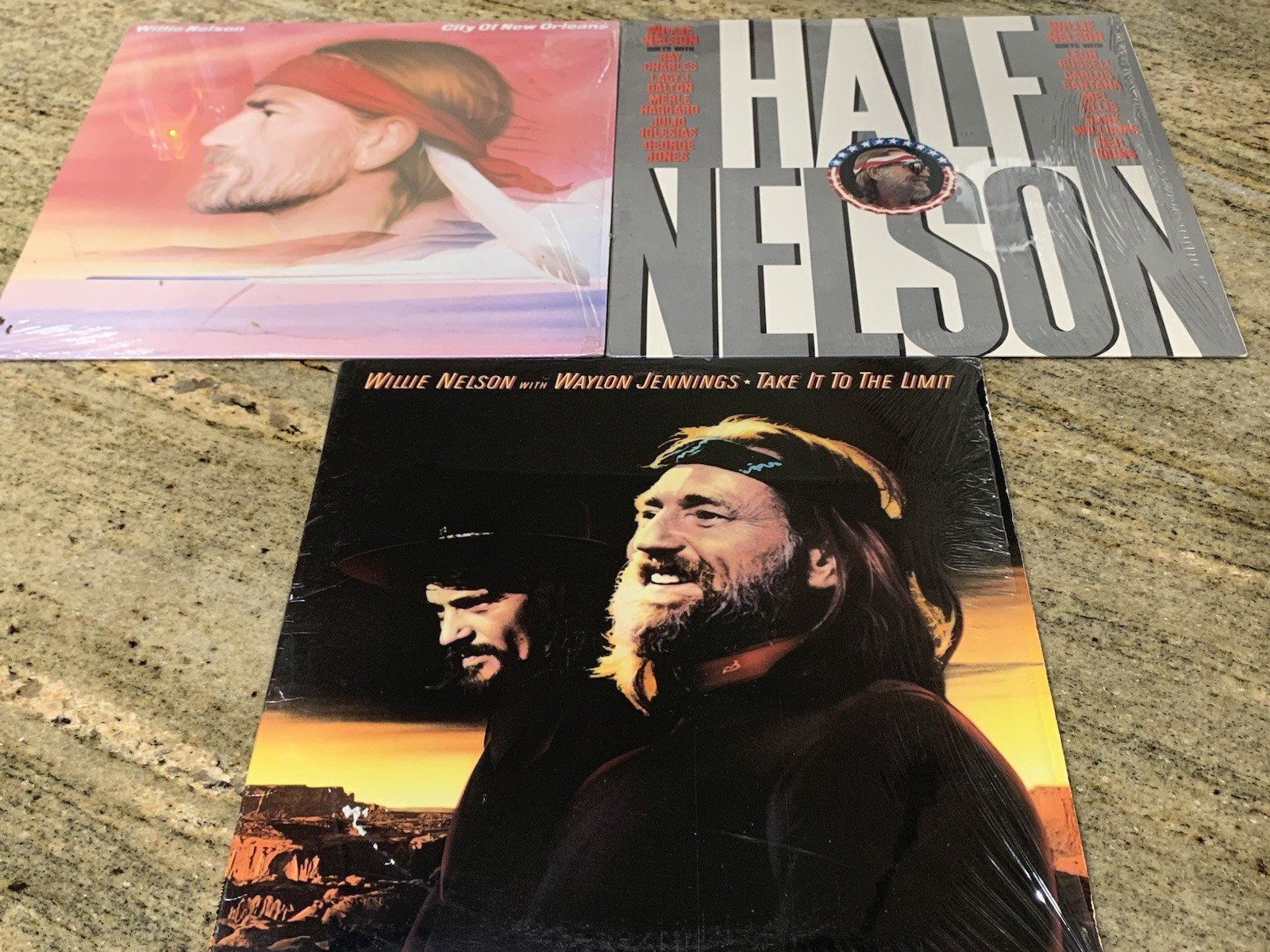 Vintage Willie Nelson Vinyl Record Lot of 3 Waylon Jennings Shrink Wrap
