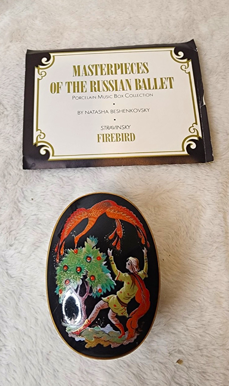 Lot of 9 Vintage 1988 Franklin Mint Russian Ballet Porcelain Music Boxes In Box