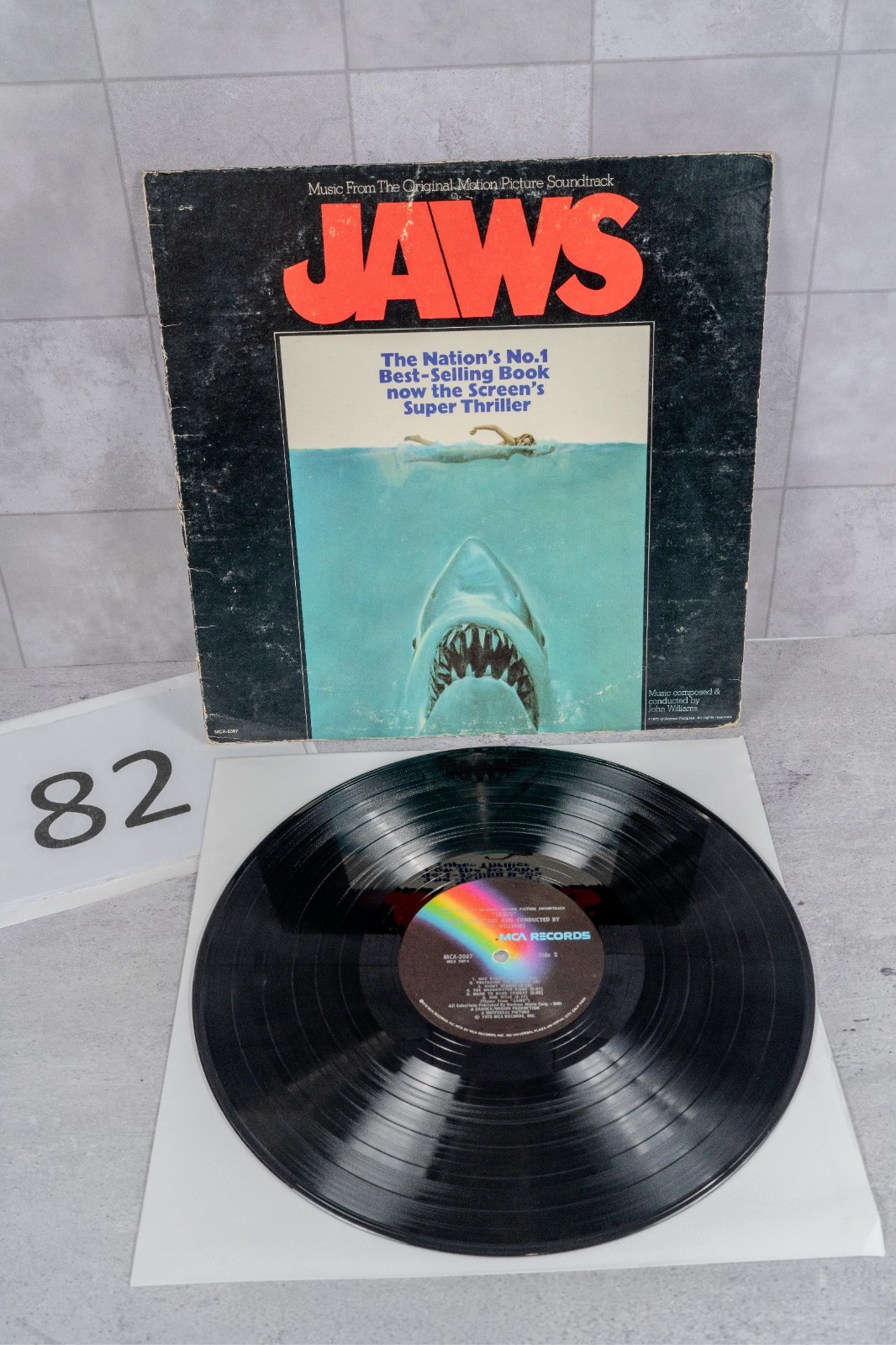 Jaws Soundtrack LP 1975 Orig MCA-2087 John Williams Oscar Winning Score Monster