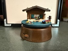 REUGE Swiss Chalet Rotating Music Box Gavotte de Louis XIII Wood Vintage picture