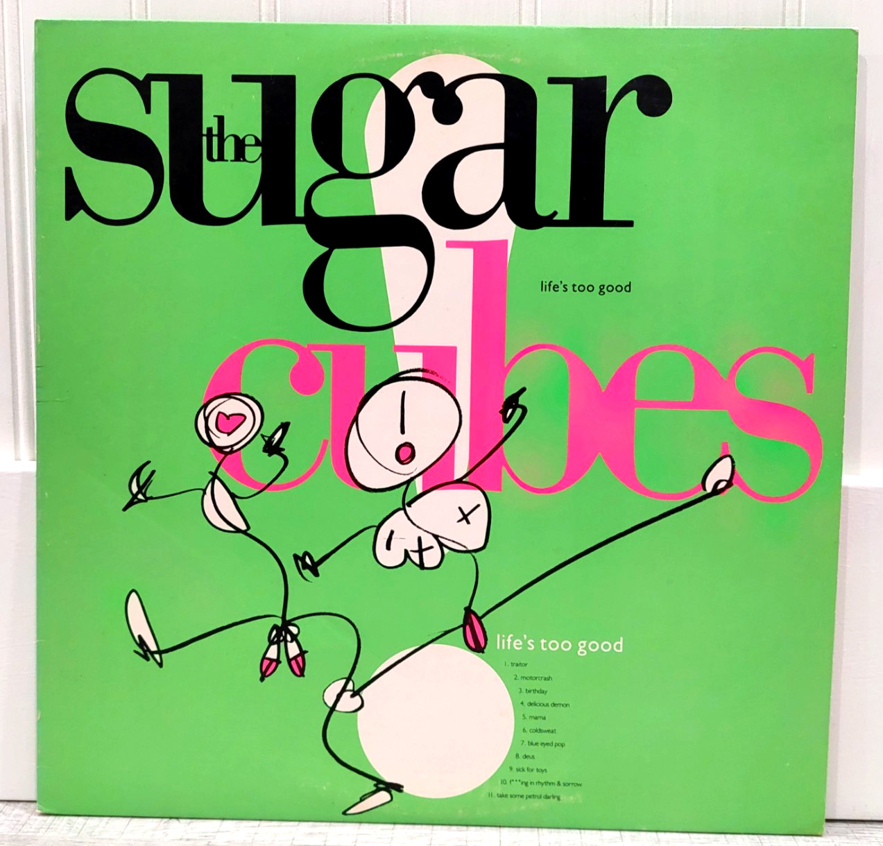 The Sugarcubes Life's Too Good LP 1988 Original 9 60801-1 Green Cover Björk