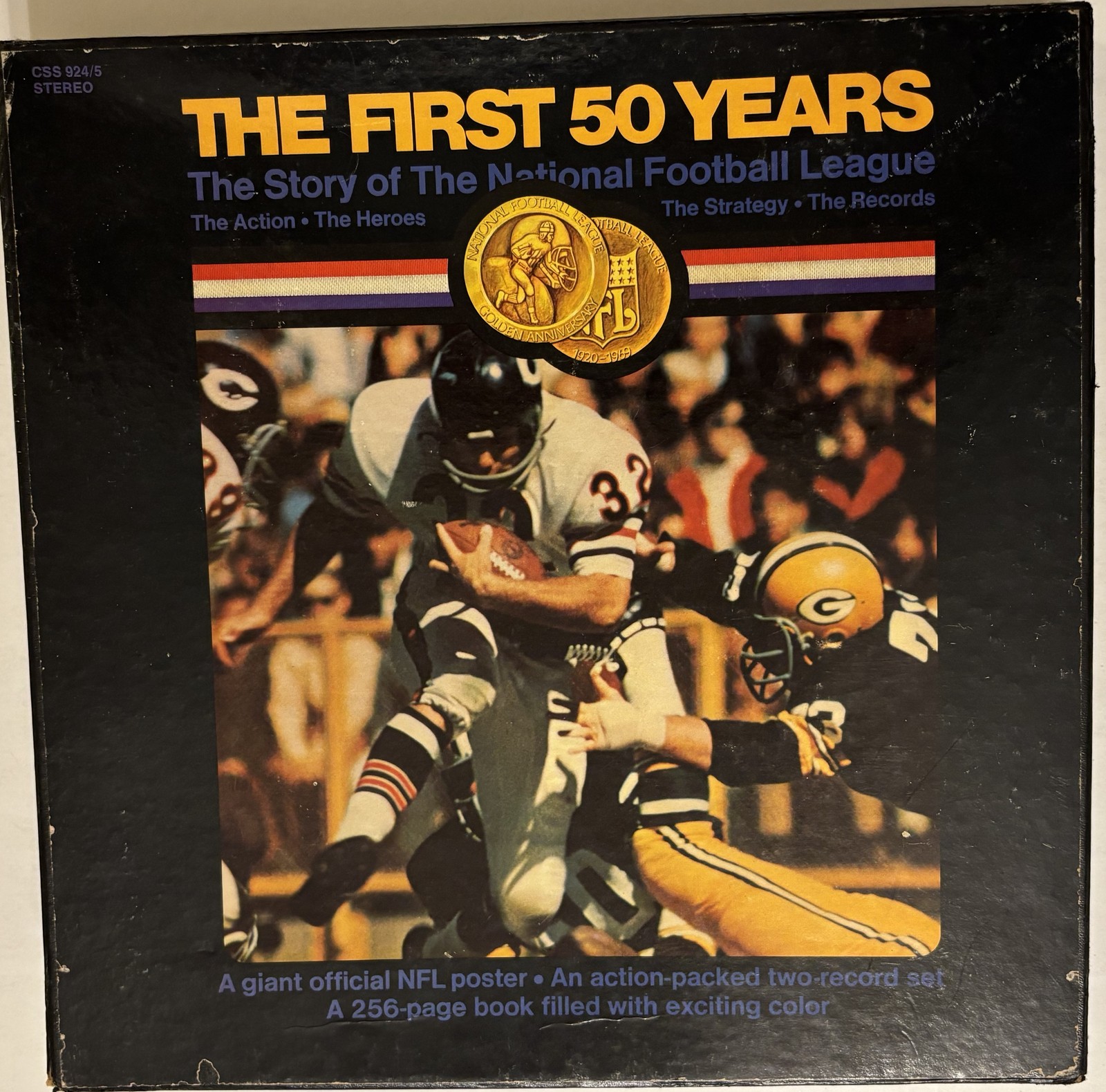 First 50 Years The Story of The National Football League NFL 2xLP Box Set Vtg