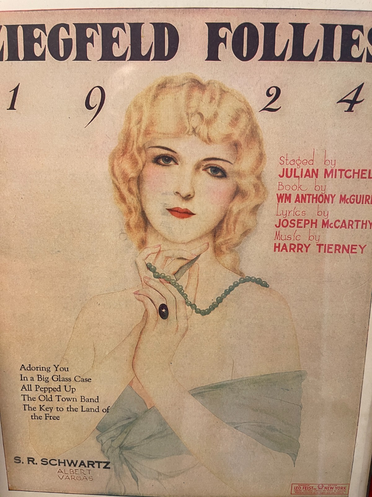 Vintage 1924 vintage sheet music -Ziegfeld Follies - artwork by Alberto Vargas