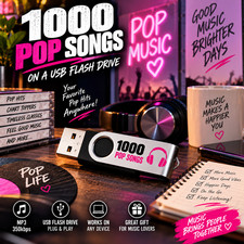 1000 Pop Songs USB Flash Drive MP3 350kbps Pop Music Collection picture